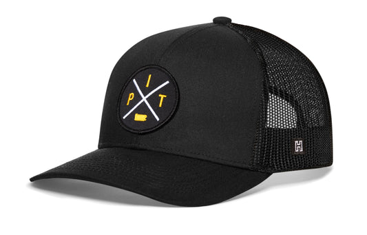 Pittsburgh Trucker Hat  |  Black PIT X Snapback