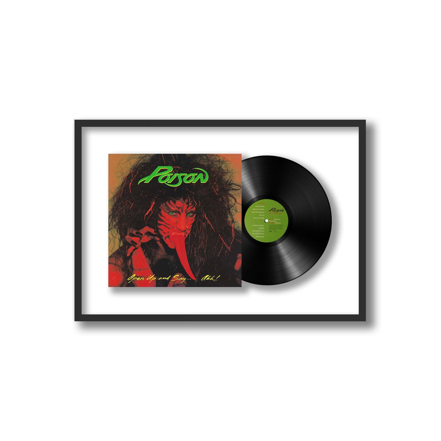 Poison Open Up And Say... Ahh! Framed Vinyl Record