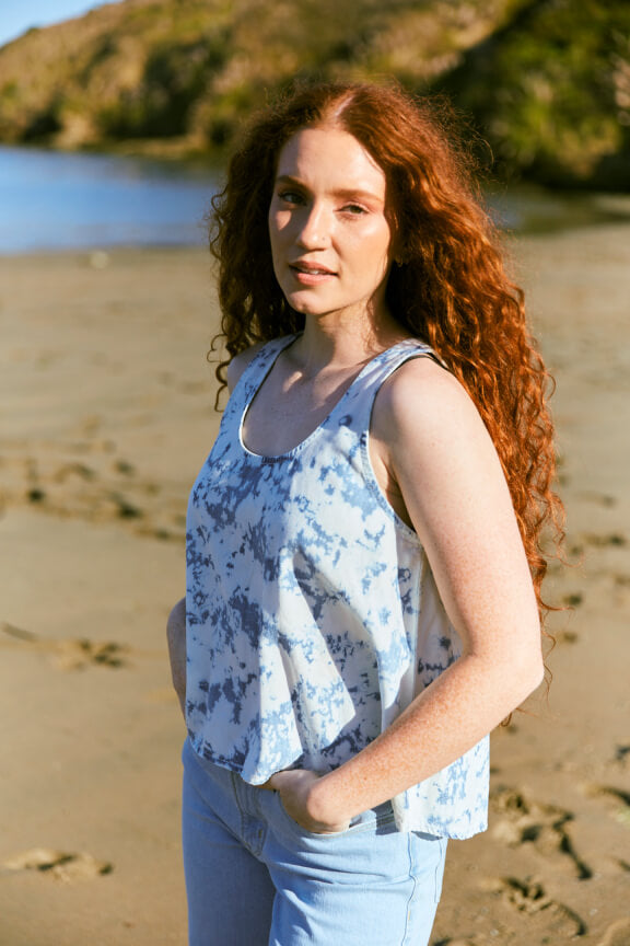 PORTER BLUE X PEOPLE OF LEISURE - Wabi Sabi Crop Tank