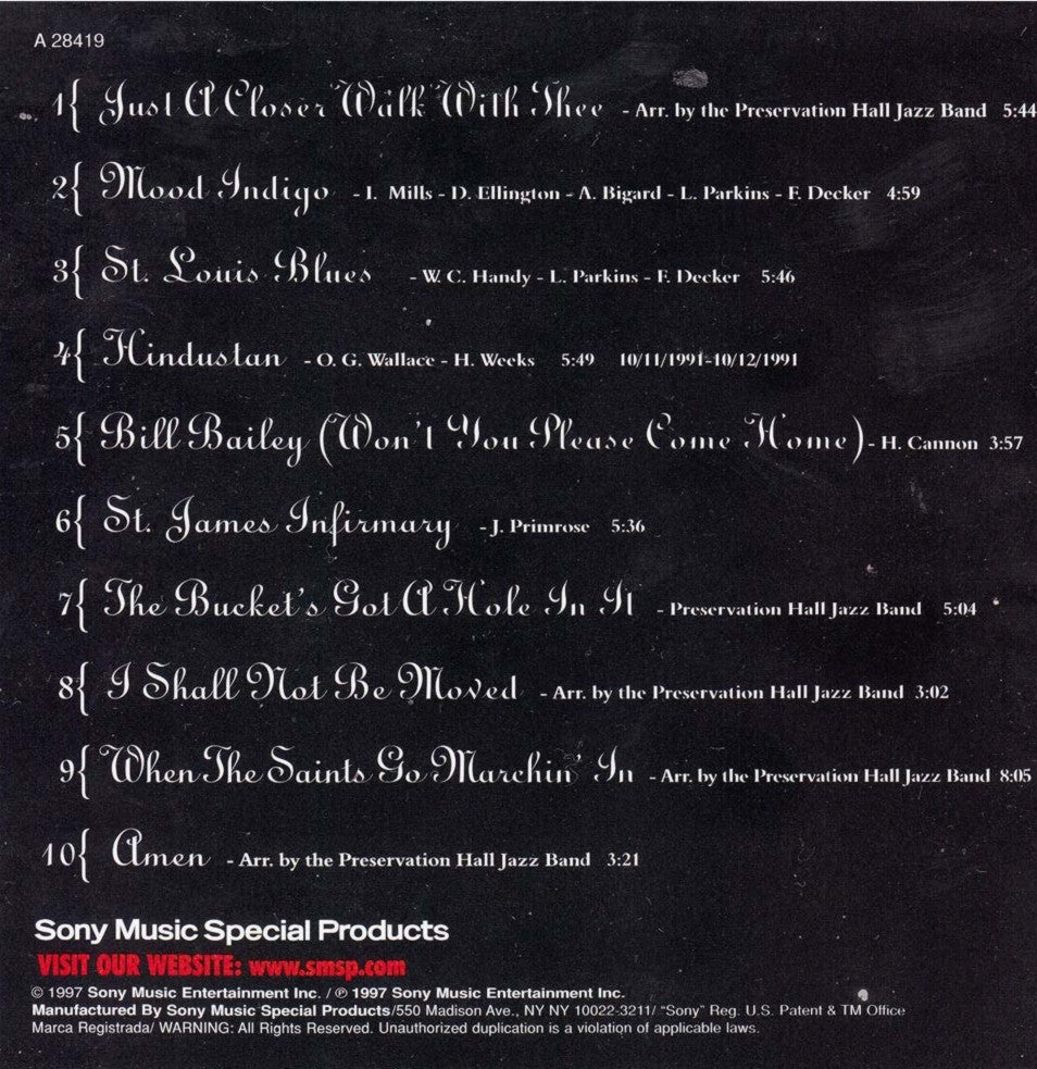 Preservation Hall Jazz Band – Marching Down Bourbon Street Music CD