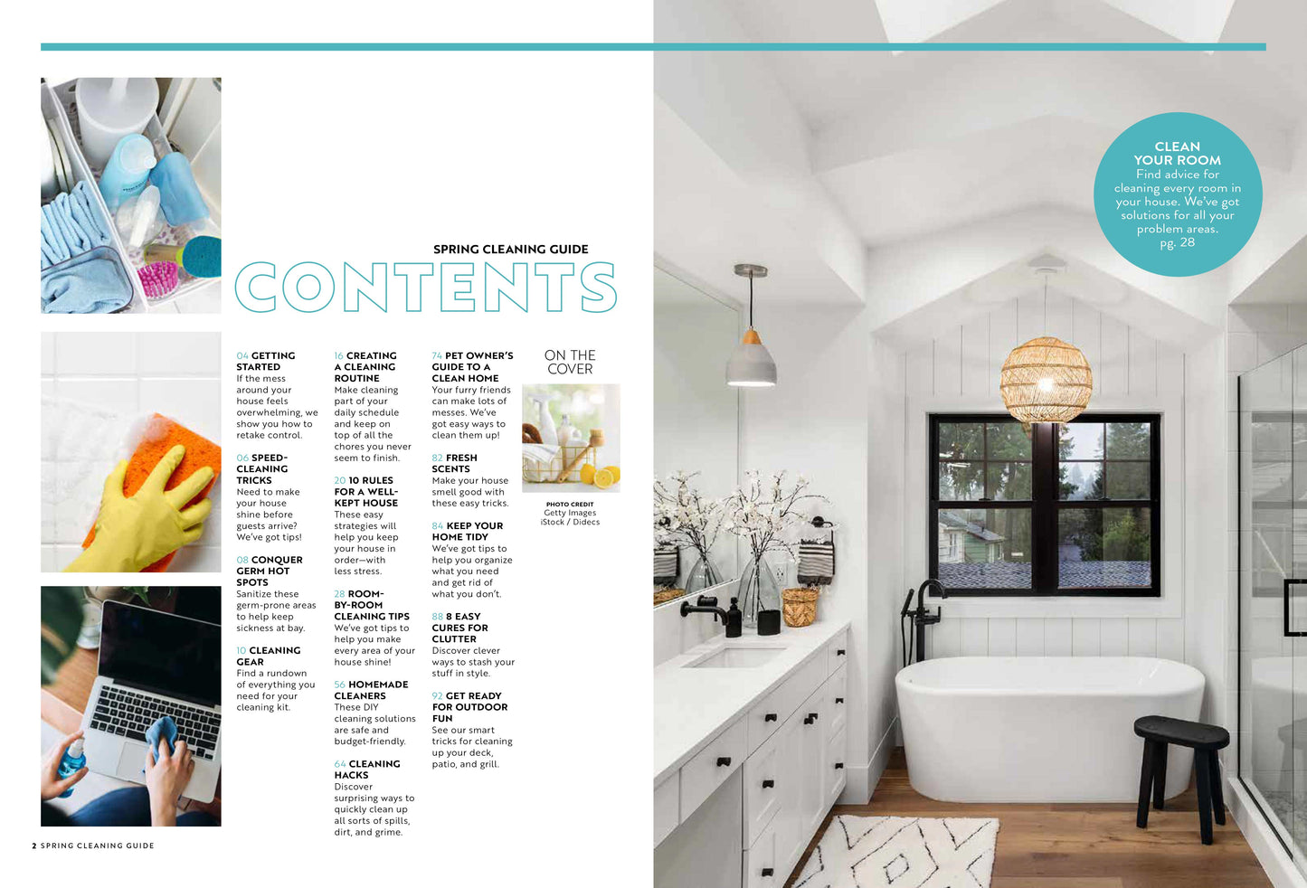 Spring Cleaning Guide - 287 Smart Tips & Tricks, Speed-Cleaning Hacks, Supplies, Stubborn Stains, Pet Messes, Clutter Cures, Storage, Germ Hot Spots, Fresh Scents, Outdoors, DIY Safe Cleaner & More!