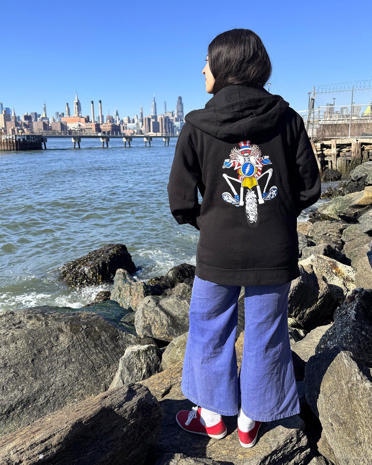 Grateful Dead Psycle Sam Unisex Zip Up Hoodie Black Officially Licensed