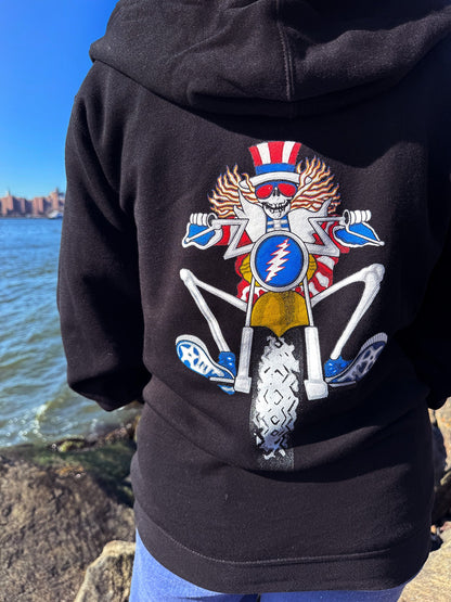 Grateful Dead Psycle Sam Unisex Zip Up Hoodie Black Officially Licensed