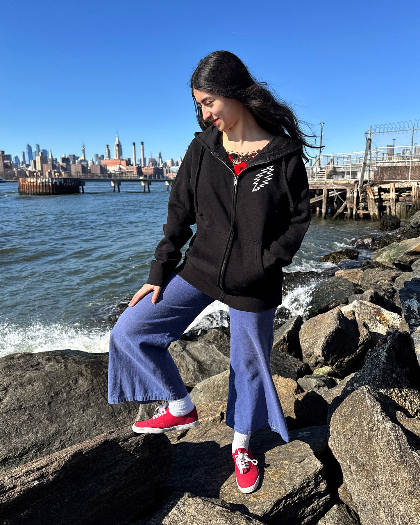 Grateful Dead Psycle Sam Unisex Zip Up Hoodie Black Officially Licensed