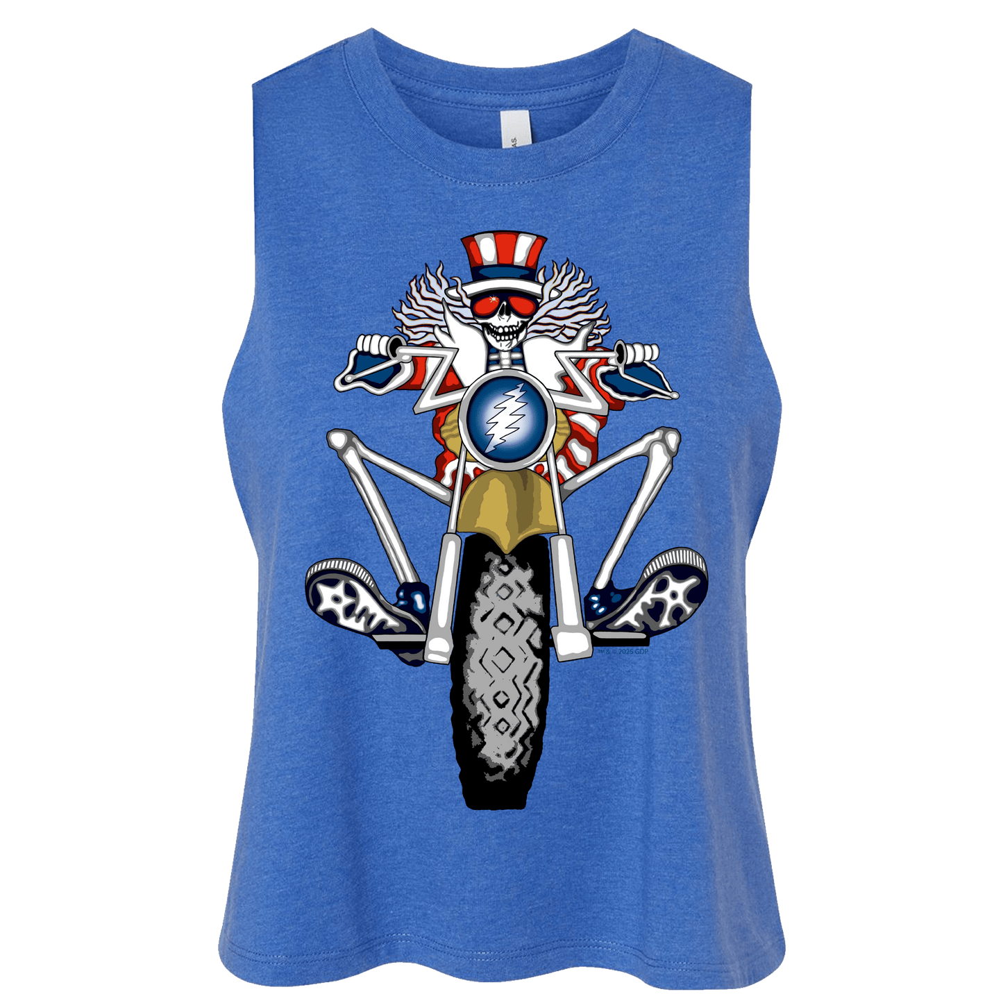 Grateful Dead Psycle Sam Women's Cropped Racerback Tank Top