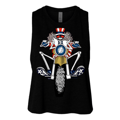 Grateful Dead Psycle Sam Women's Cropped Racerback Tank Top