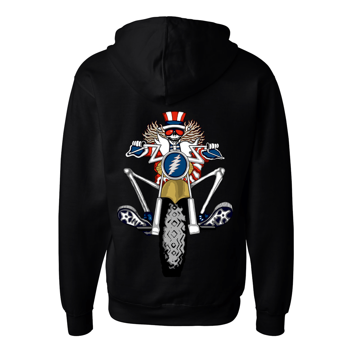 Grateful Dead Psycle Sam Unisex Zip Up Hoodie Black Officially Licensed