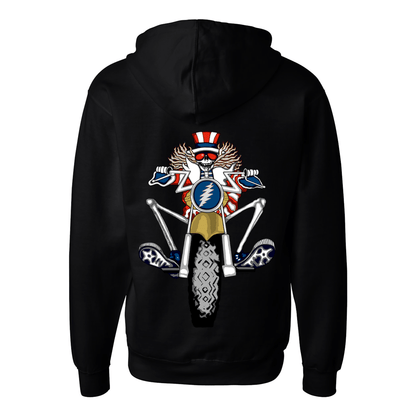 Grateful Dead Psycle Sam Unisex Zip Up Hoodie Black Officially Licensed