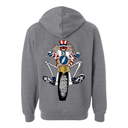 Grateful Dead Psycle Sam Unisex Zip Up Hoodie Black Officially Licensed