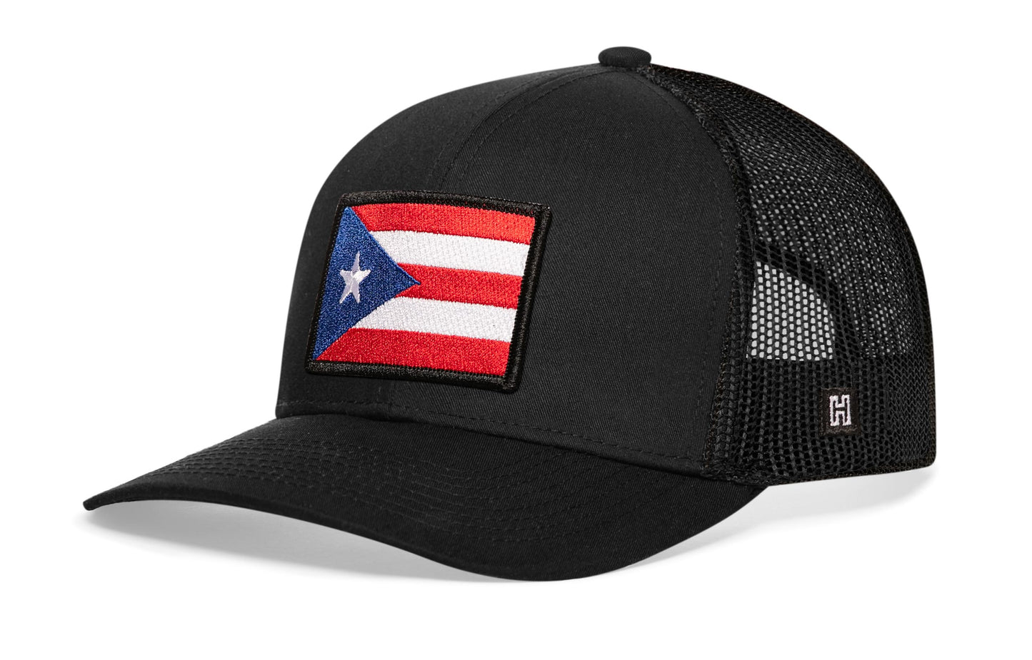 Puerto Rico Flag HAKA Trucker Hat Black Puerto Rican Snapback