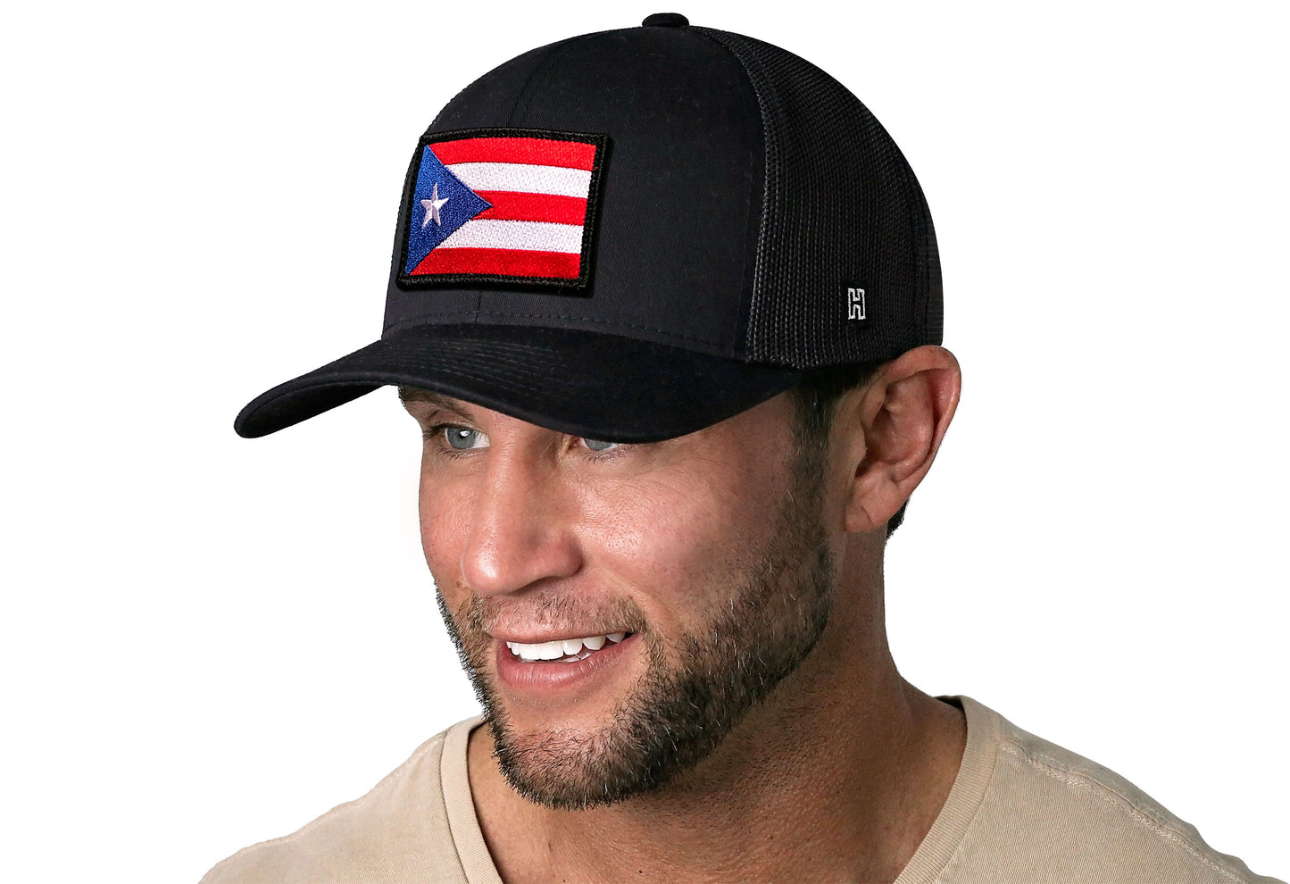Puerto Rico Flag HAKA Trucker Hat Black Puerto Rican Snapback