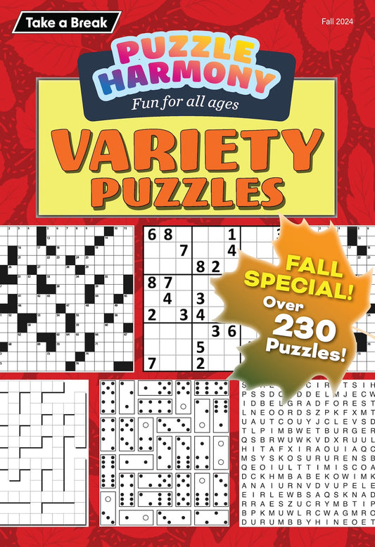 Puzzle Harmony - Variety Puzzles 244113 Fall Special!: 230+ Puzzles, Sudoku, Crossword, Dominoes, Word Search, Fun For All Ages, Brain Challenges, Relax, Unwind, Unplug, Recharge, De-Stress & More!