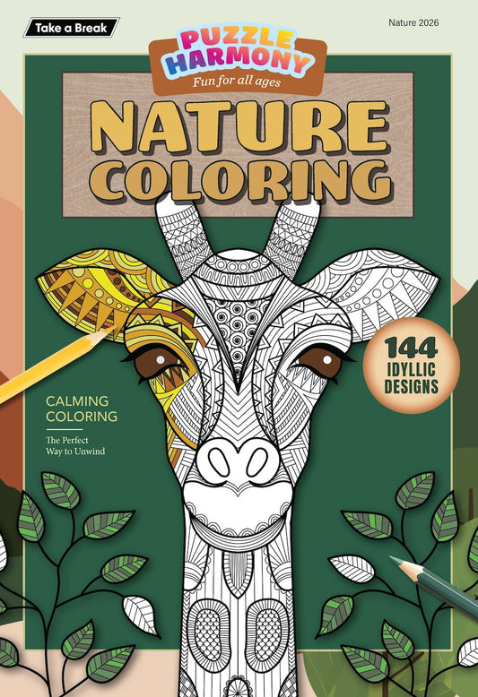 Puzzle Harmony - Coloring Book Nature's Beauty Special: 144 Idyllic Designs, Calming Coloring, Nature Themed Full-Sized Book, All Ages, Coloring Book, The Perfect Way To Unwind & Draw!