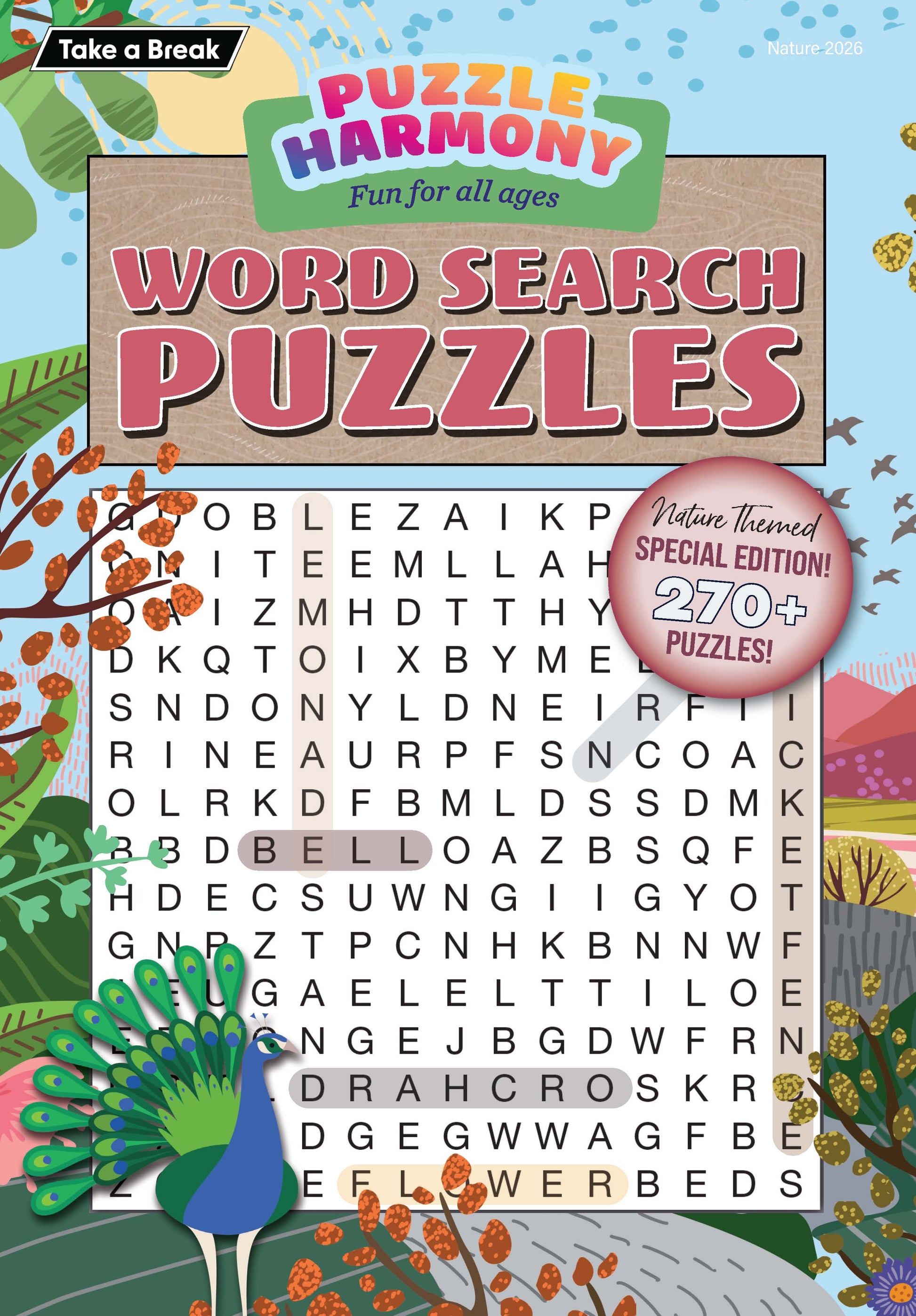 Puzzle Harmony - Word Search Nature's Beauty Special: 270+ Nature Themed Puzzles, Full-Sized Book, Perfect For All Ages, Word Search Book, Relax, Unwind, Unplug, De-Stress, Sit Back & Solve!
