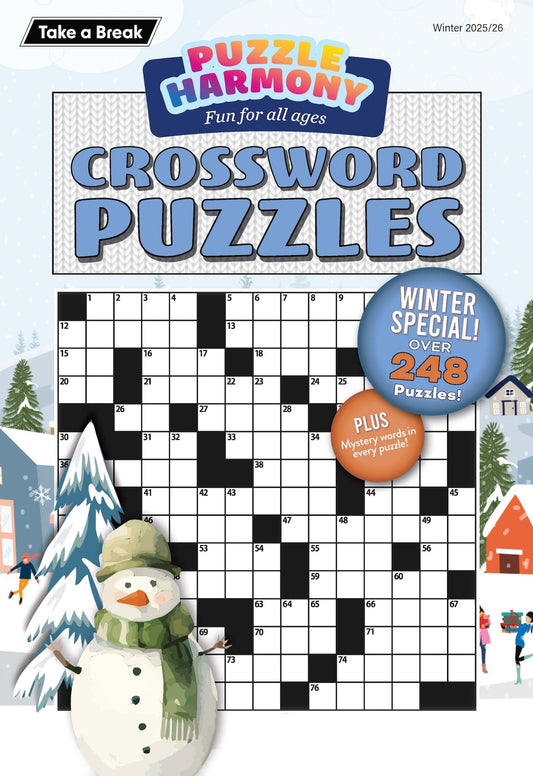 Puzzle Harmony - Crossword Winter 2025 Special: Over 248 Winter Themed Puzzles & Mystery Words In Every Puzzle, Perfect For All Ages, Crossword Book, Relax, Unwind, Unplug, De-Stress, Sit Back & Solve!