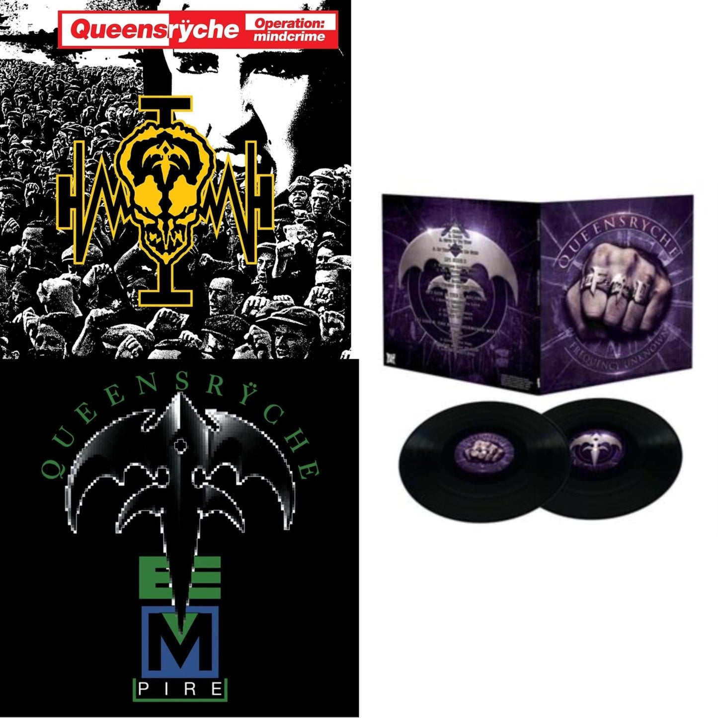 Queensryche - Operation: Mindcrime (2LP) & Empire (180G/Translucent Red Audiophile LP Vinyl/30Th Anniversary Limited Edition/Gatefold Cover) & Frequency Unknown (Deluxe)