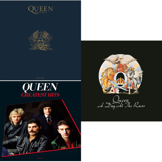 Queen - Greatest Hits 2 (180G/Dl Card) & Day At The Races & Greatest Hits 1 (180G) - LP Vinyl Bundle