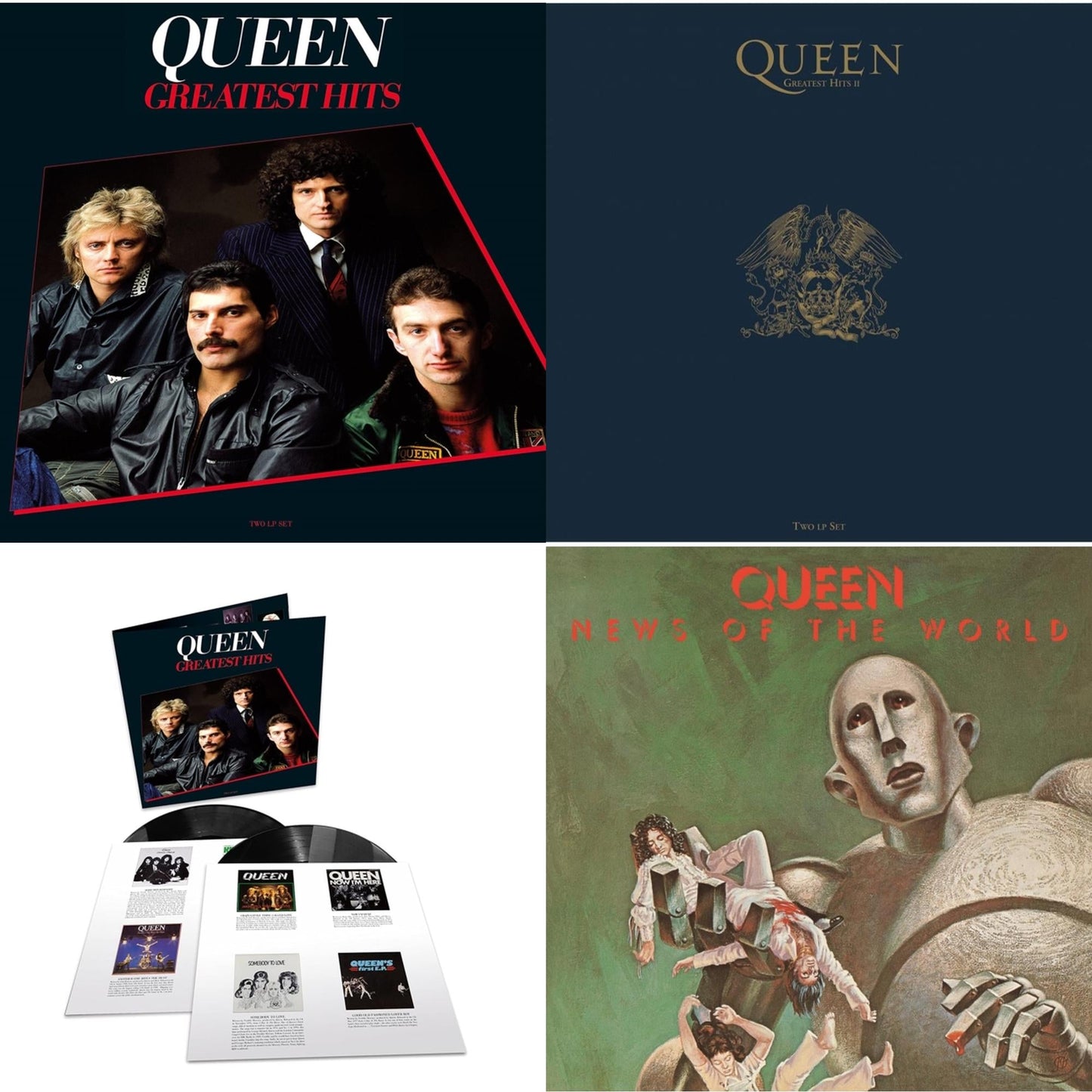 Queen - Greatest Hits 1 (180G/Dl Card/2LP) & Greatest Hits 2 (180G/Dl Card) & News Of The World & Greatest Hits 1 (180G)