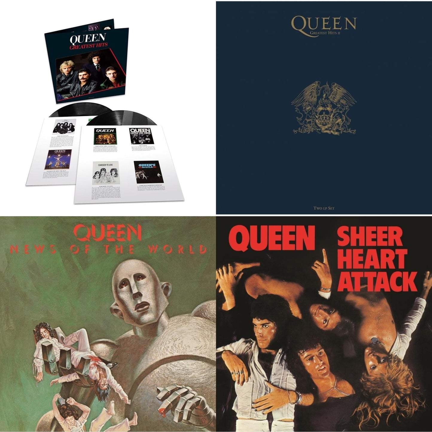 Queen - Greatest Hits 1 (180G/Dl Card/2LP) & Greatest Hits 2 (180G/Dl Card) & News Of The World & Sheer Heart Attack (Half-Speed LP Vinyl)