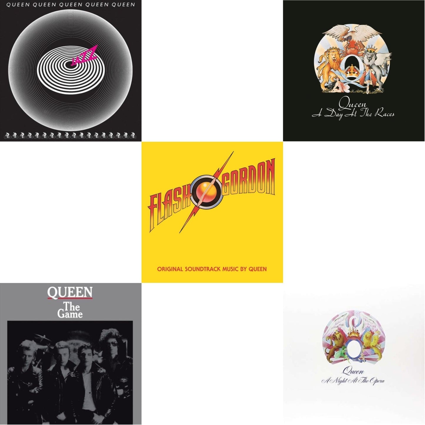 Queen - Jazz & Game & Flash Gordon & Day At The Races & Night At The Opera - LP Vinyl Bundle