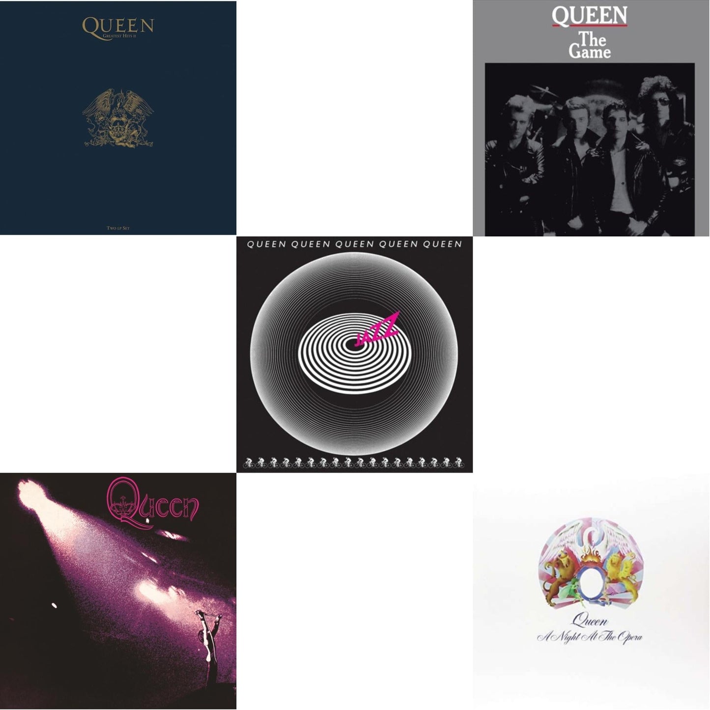 Queen - Greatest Hits 2 (180G/Dl Card) & Jazz & Game & Queen & Night At The Opera - LP Vinyl Bundle