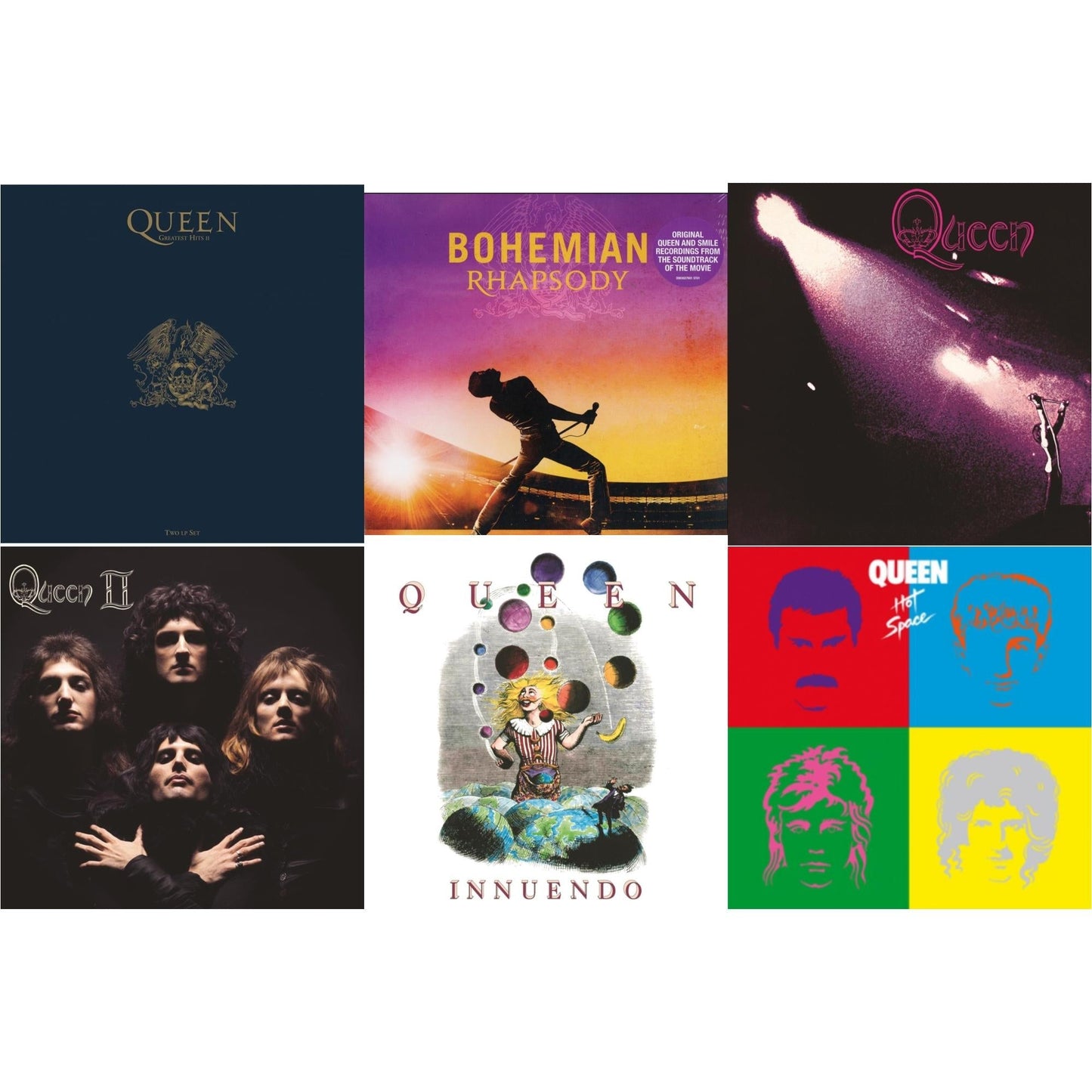 Queen - Greatest Hits 2 (180G/Dl Card) & Bohemian Rhapsody (180G/2LP) & Queen & Queen Ii & Innuendo (2LP) & Hot Space LP Ltd.