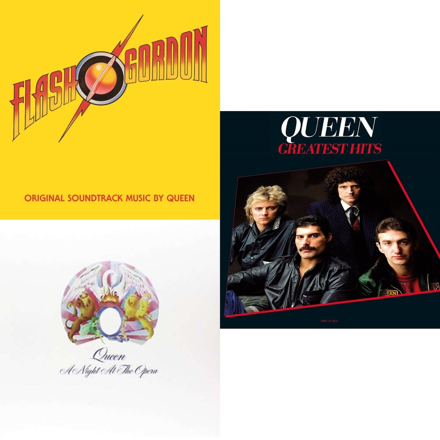 Queen - Flash Gordon & Night At The Opera & Greatest Hits 1 (180G) - LP Vinyl Bundle