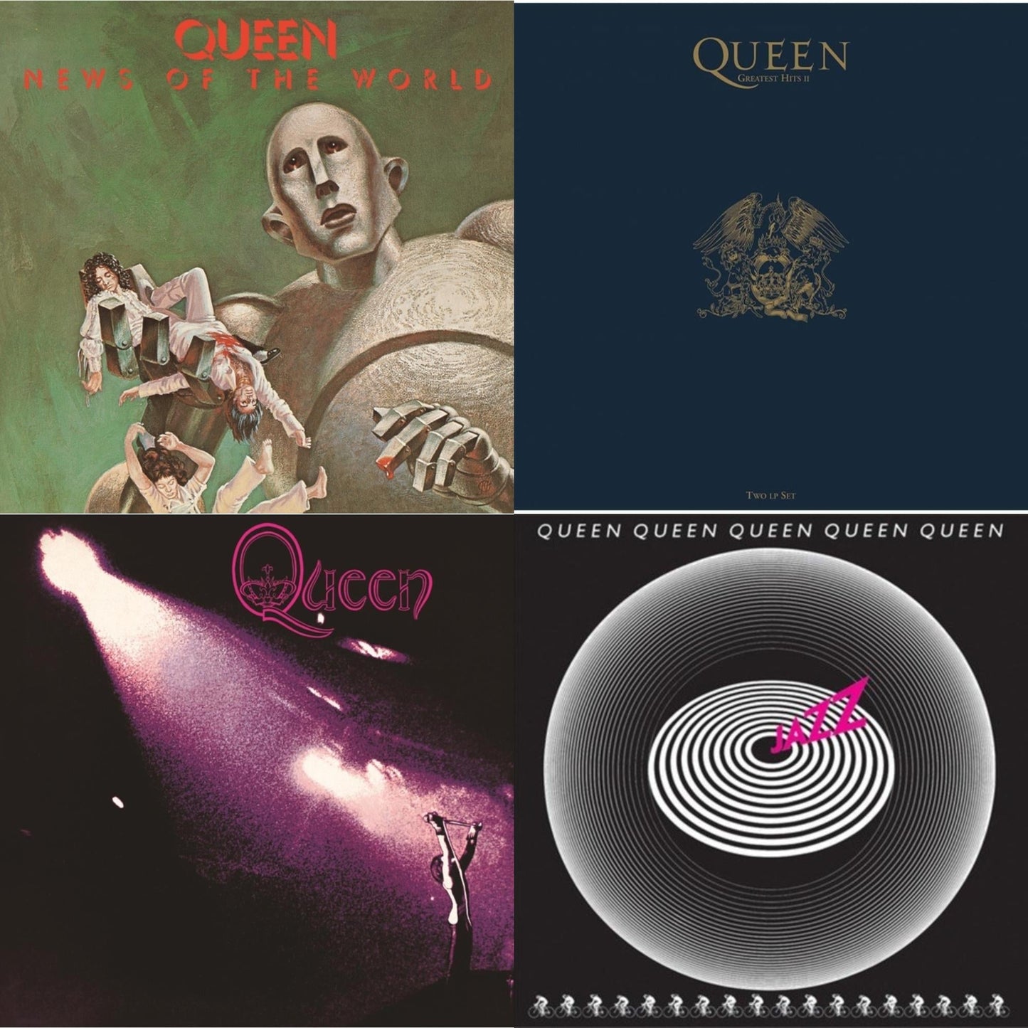 Queen - Greatest Hits 2 (180G/Dl Card) & Jazz & Queen & News Of The World - LP Vinyl Bundle