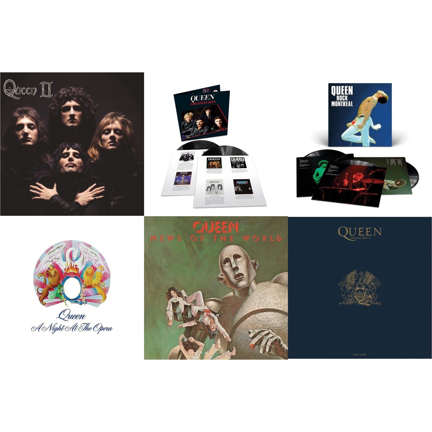 Queen - Queen Ii & Greatest Hits 1 (180G/Dl Card/2LP) & Queen Rock Montreal (3LP) & Night At The Opera & News Of The World & Greatest Hits 2 (180G/Dl Card)