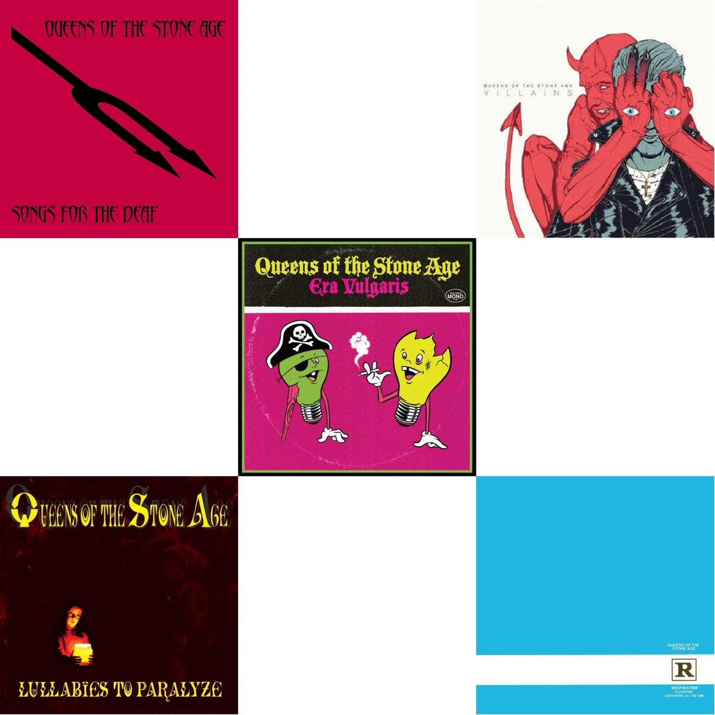 Queens Of The Stone Age - Era Vulgaris (180G) & Lullabies To Paralyze (2LP/180G) (X) & Rated R (180G) (X) & Songs For The Deaf (180G) (X) & Villains (Gatefold/Dl Card)