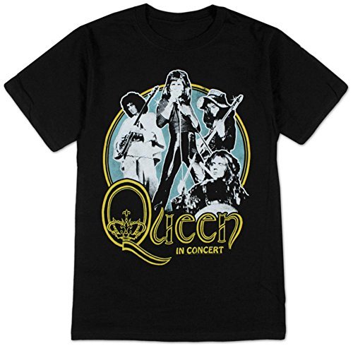 Queen Men'S Queen In Concert T-Shirt, Black, Large [T-Shirt] Officially Licensed