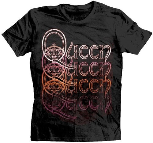 Queen Repeat Logo Black Unisex Short Sleeve T-shirt Med [T-Shirt]