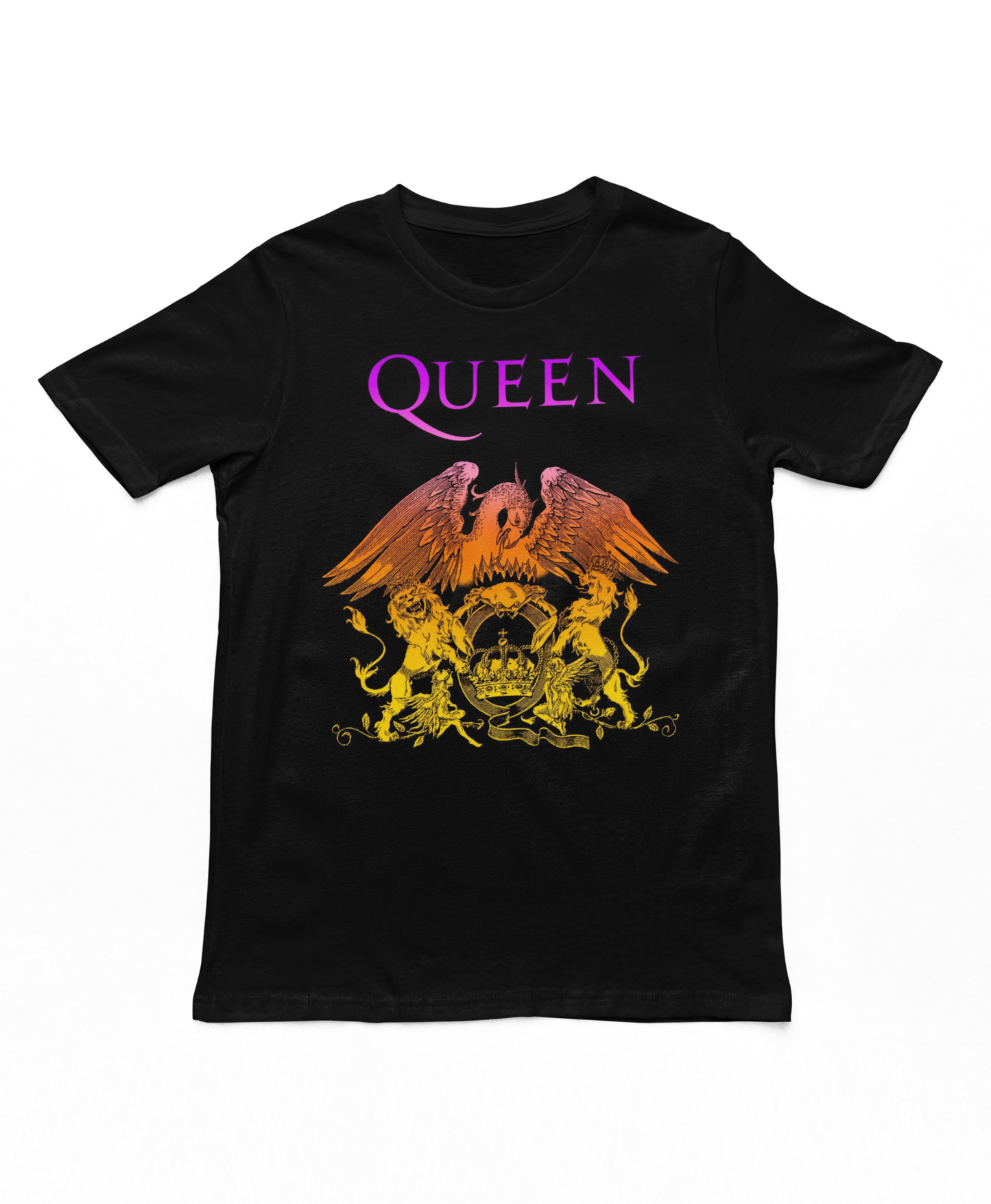 Queen Crest Gradient Mens T Shirt Black