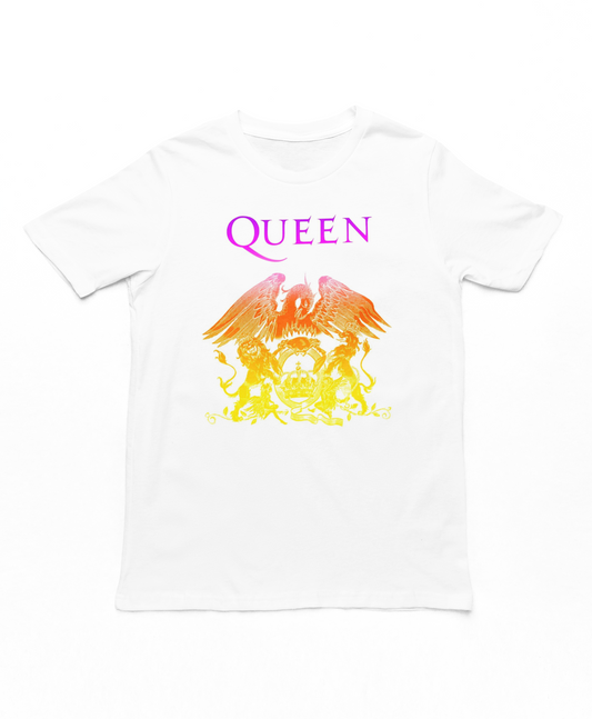 Queen Crest White Mens T Shirt White