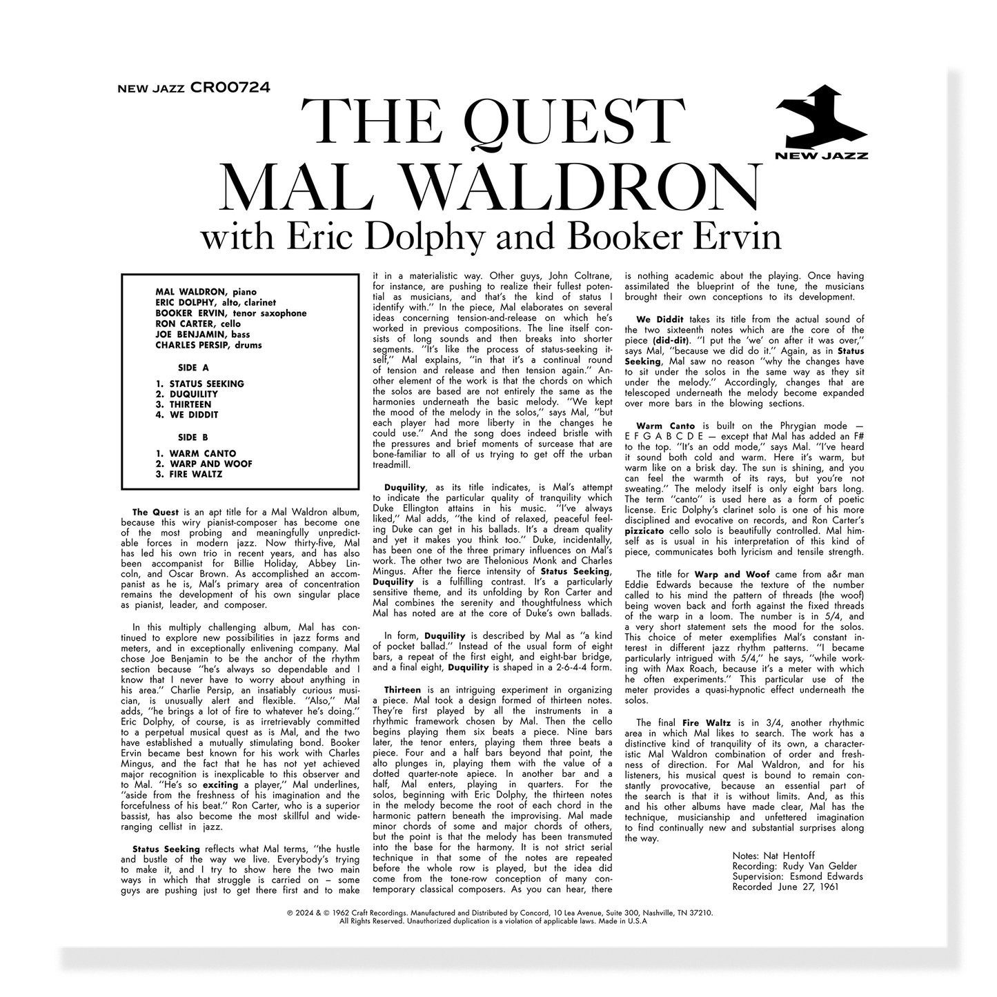 The Quest (Original Jazz Classics Series) (180g LP) Vinyl Record