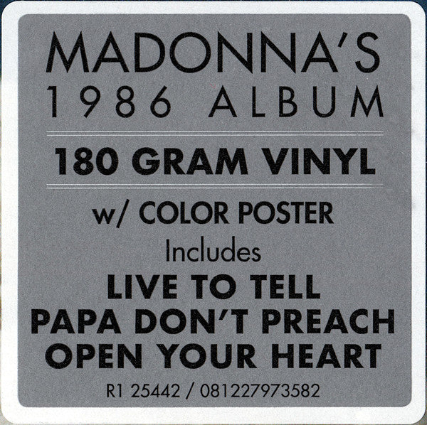 Madonna – True Blue [180g] Vinyl LP Record + Poster