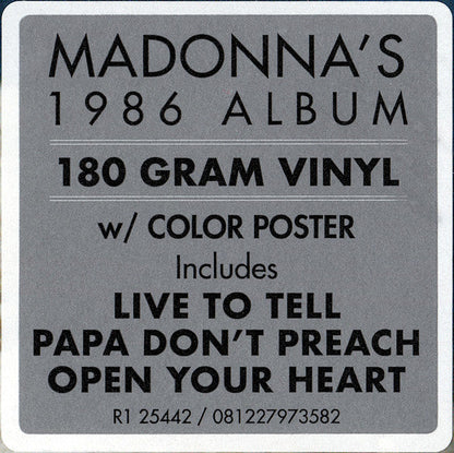 Madonna – True Blue [180g] Vinyl LP Record + Poster