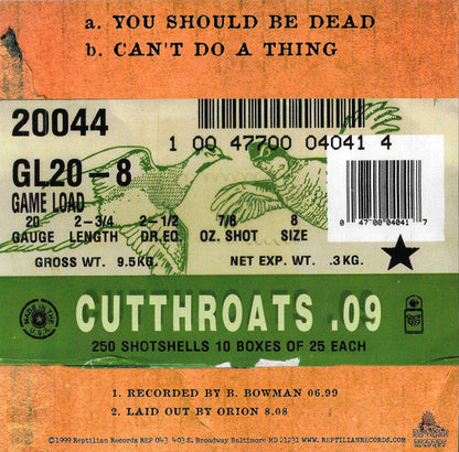 Cutthroats 9 – You Should Be Dead Vinyl 7" Record