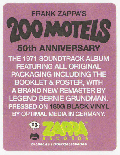 ZAPPA, FRANK - 200 Motels [180G 50th Anniversary] 2x Vinyl LP Record + Booklet + Poster