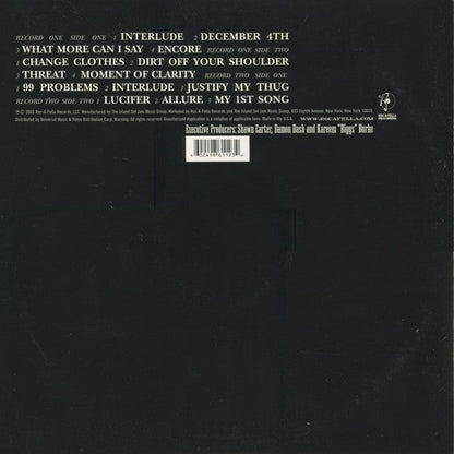 Jay-Z ‎– The Black Album 2x Vinyl LP Record