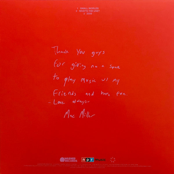Mac Miller – NPR Music Tiny Desk Concert (Single Sided Etched Vinyl) LP Record