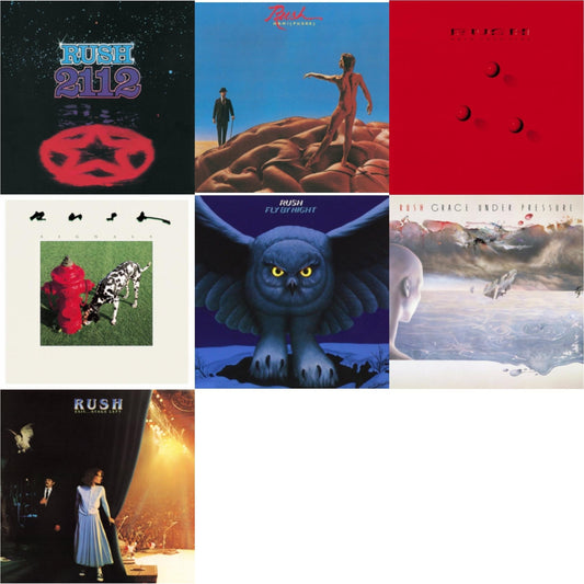 Rush - Fly By Night (180G) & 2112 (180G) & Hemispheres (180G) & Exit Stage Left (180G) & Signals (180G) & Grace Under Pressure (180G) & Hold Your Fire (180G) - LP Vinyl Bundle