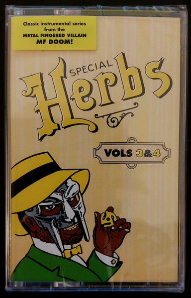 Metal Fingers (MF DOOM) - Special Herbs Volumes 3 & 4 MC Cassette Tape