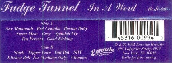 FUDGE TUNNEL - In A Word MC Cassette Tape