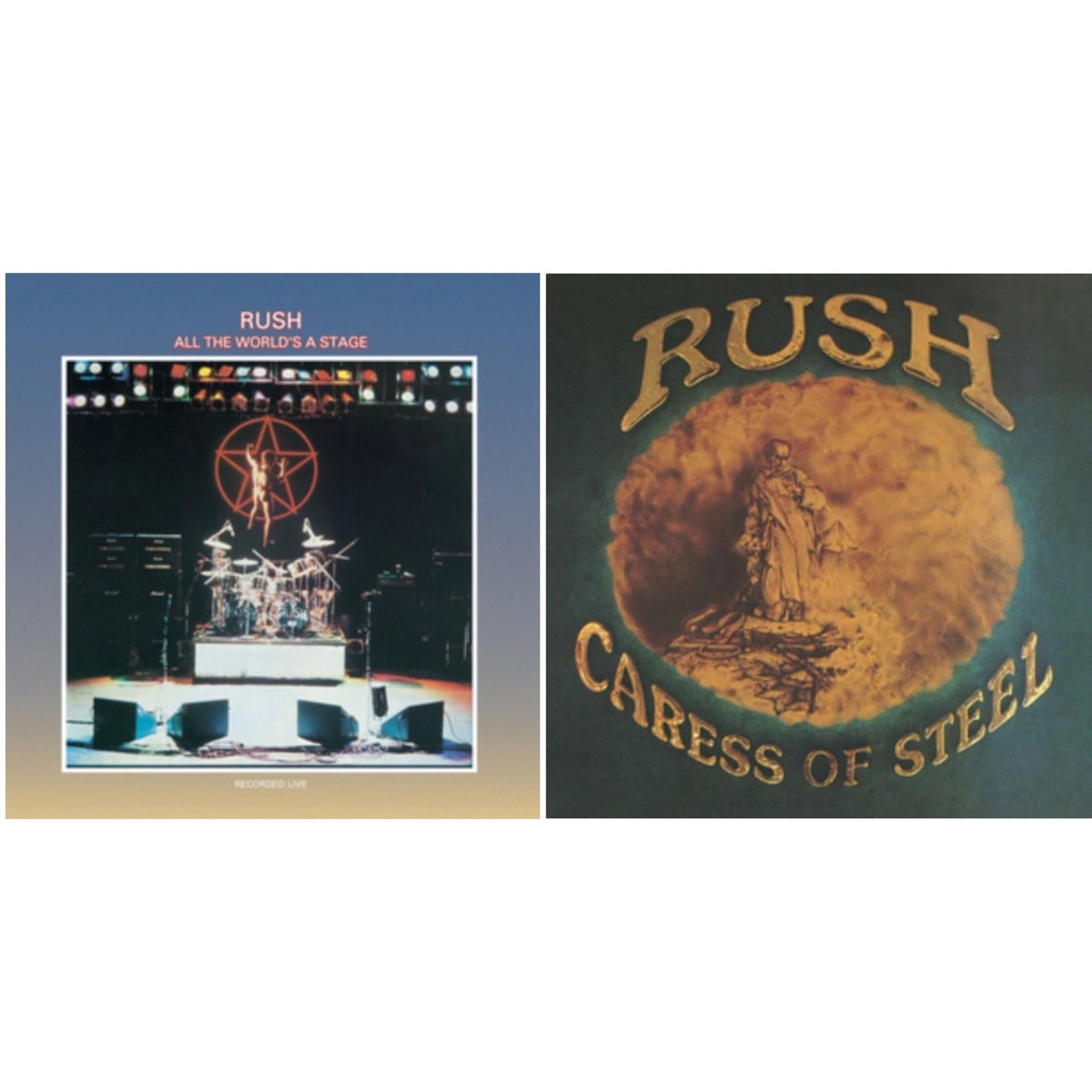 Rush - Caress Of Steel (180G/Dl Card) & All The World's A Stage (180G) - LP Vinyl Bundle