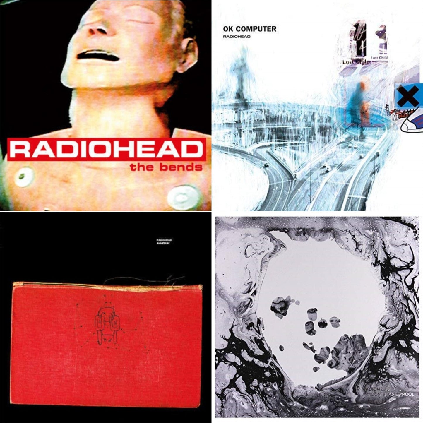 Radiohead - Bends (180G) & Ok Computer (2LP/180G) & Amnesiac (2LP/180G) & Moon Shaped Pool (Foil Gatefold Cover)