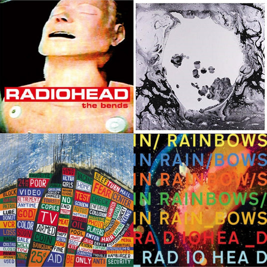 Radiohead - Bends (180G) & Moon Shaped Pool (Foil Gatefold Cover) & Hail To The Thief (2LP/45 RPM/180G) & In Rainbows (180G)