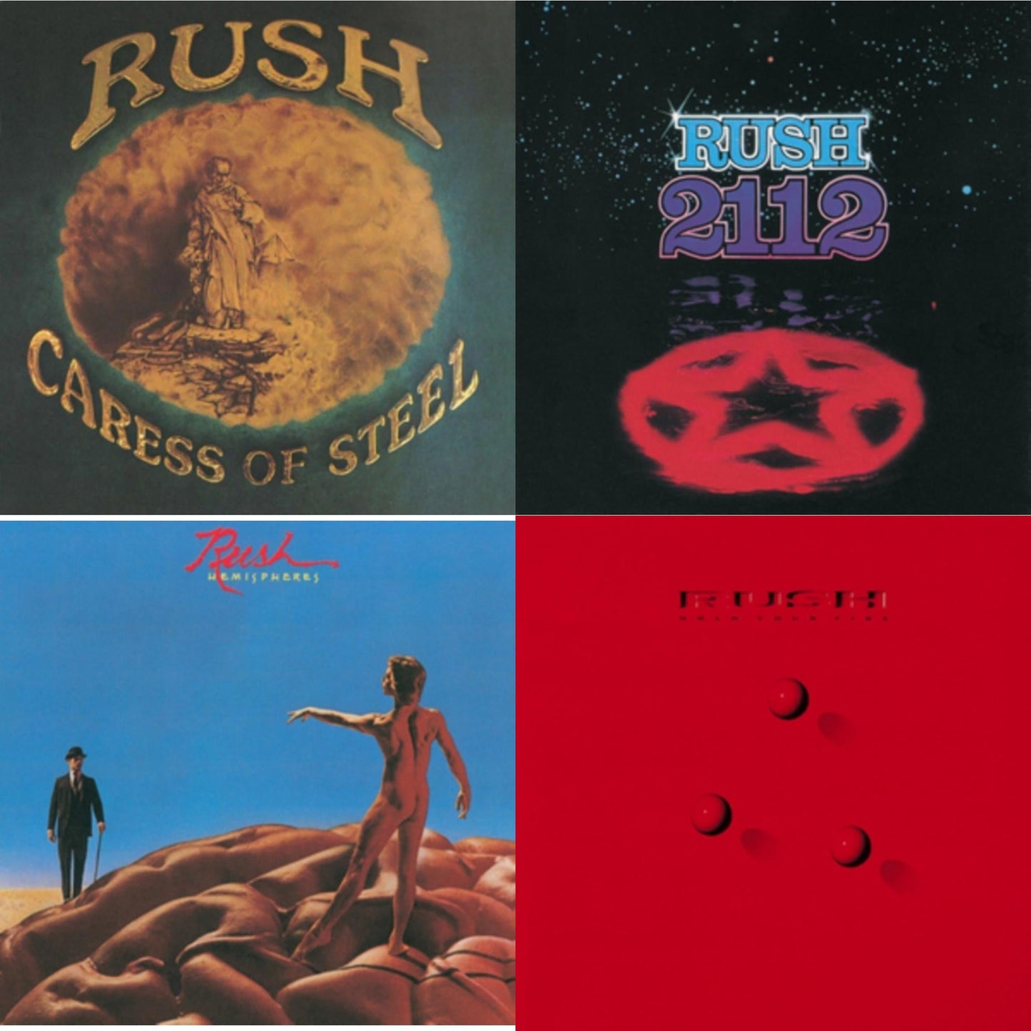 Rush - Caress Of Steel (180G/Dl Card) & 2112 (180G) & Hemispheres (180G) & Hold Your Fire (180G) - LP Vinyl Bundle