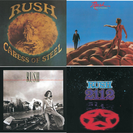 Rush - Caress Of Steel (180G/Dl Card) & 2112 (180G) & Hemispheres (180G) & Permanent Waves (180G) - LP Vinyl Bundle