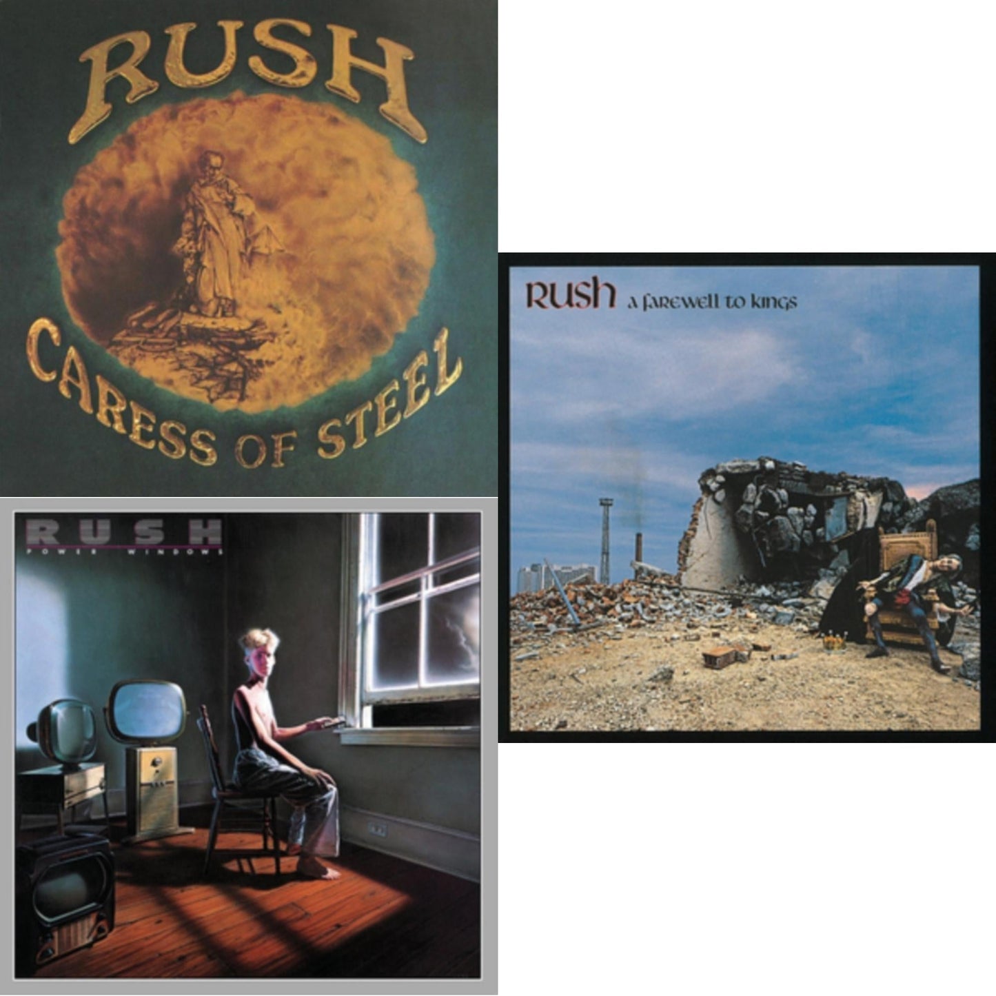 Rush - Caress Of Steel (180G/Dl Card) & Farewell To Kings (180G) & Power Windows (180G) - LP Vinyl Bundle